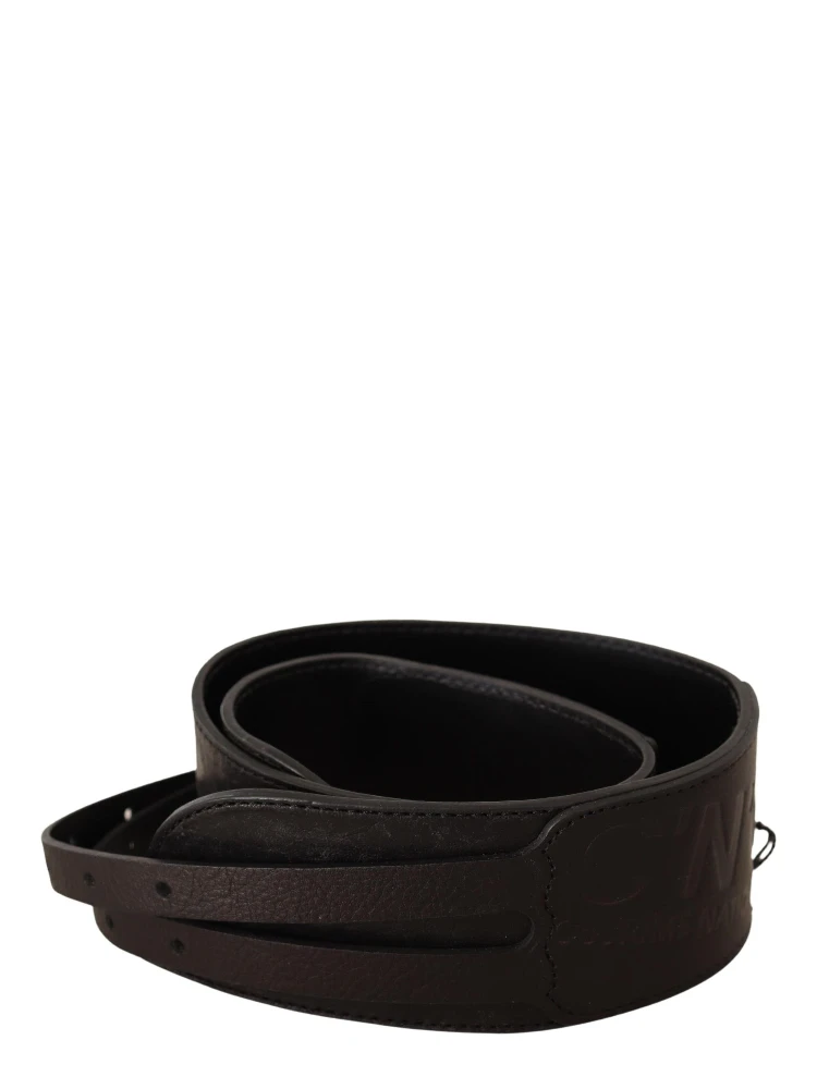 Dark Brown Leather Double Buckle Belt