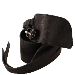 Dark Brown Leather Double Buckle Belt