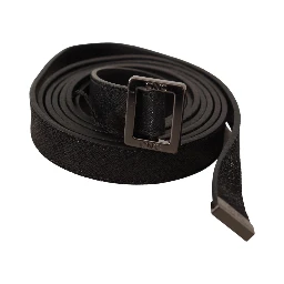 Black Leather Metal Buckle Waist Belt