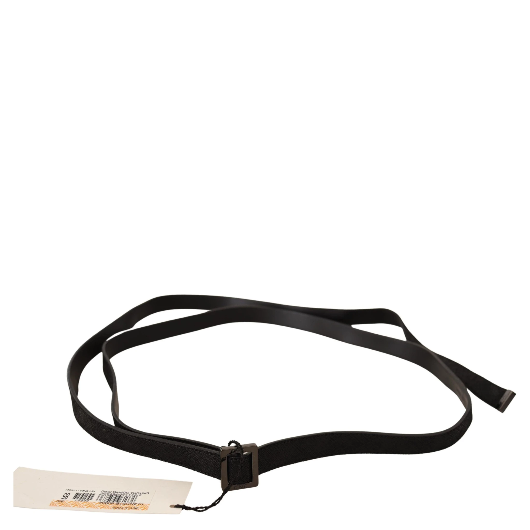 Black Leather Metal Buckle Waist Belt