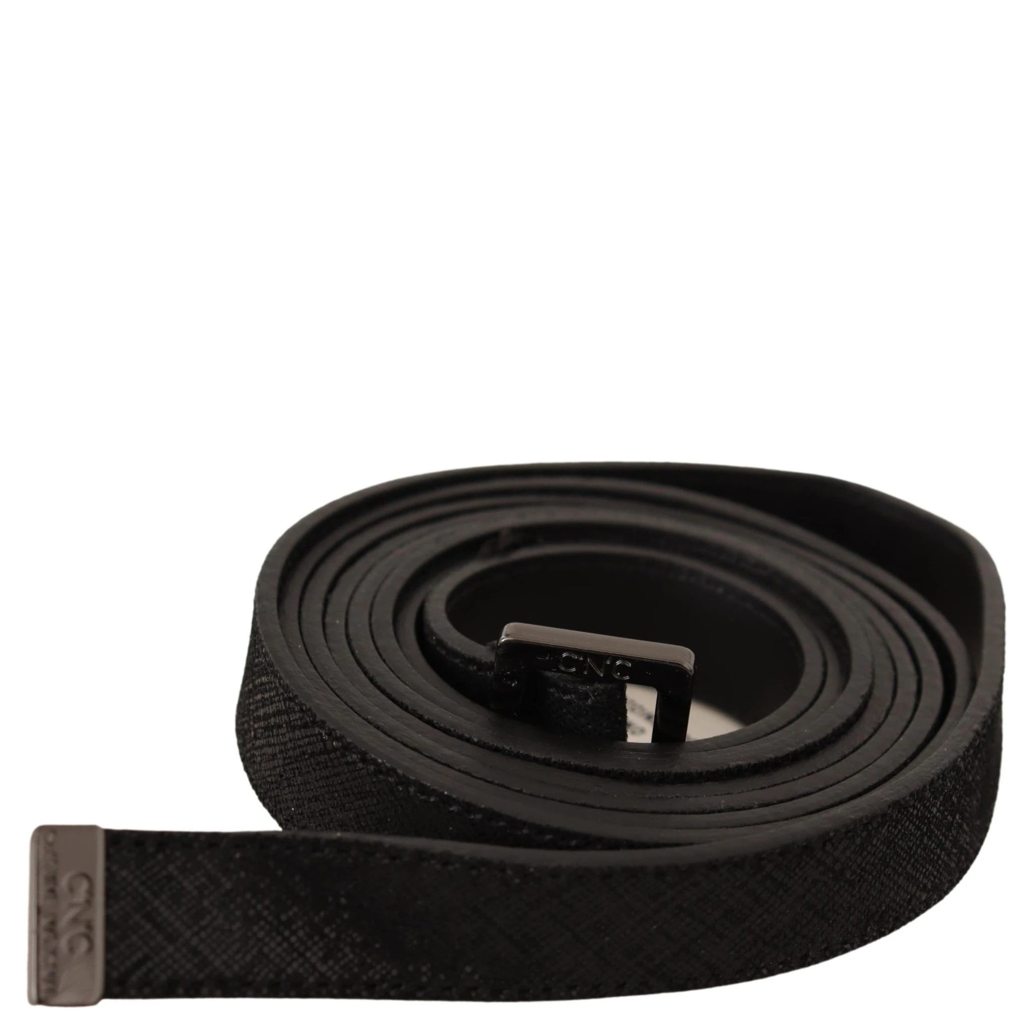 Black Leather Metal Buckle Waist Belt