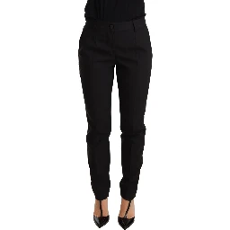 Black Tapered Women Trouser Virgin Wool Pants