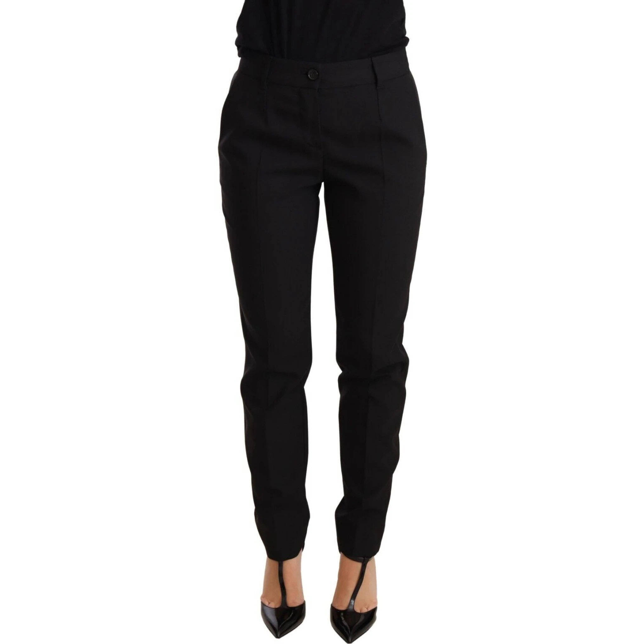 Black Tapered Women Trouser Virgin Wool Pants