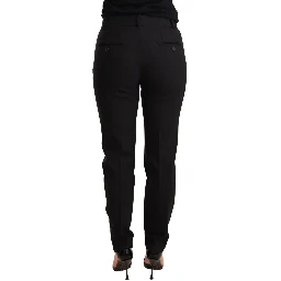 Black Tapered Women Trouser Virgin Wool Pants