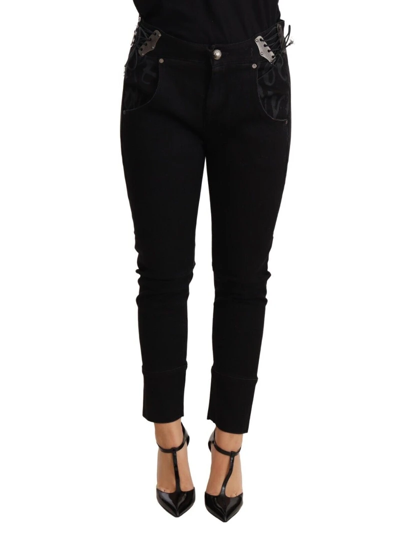 Black Low Waist Skinny Slim Trouser Cotton  Jeans