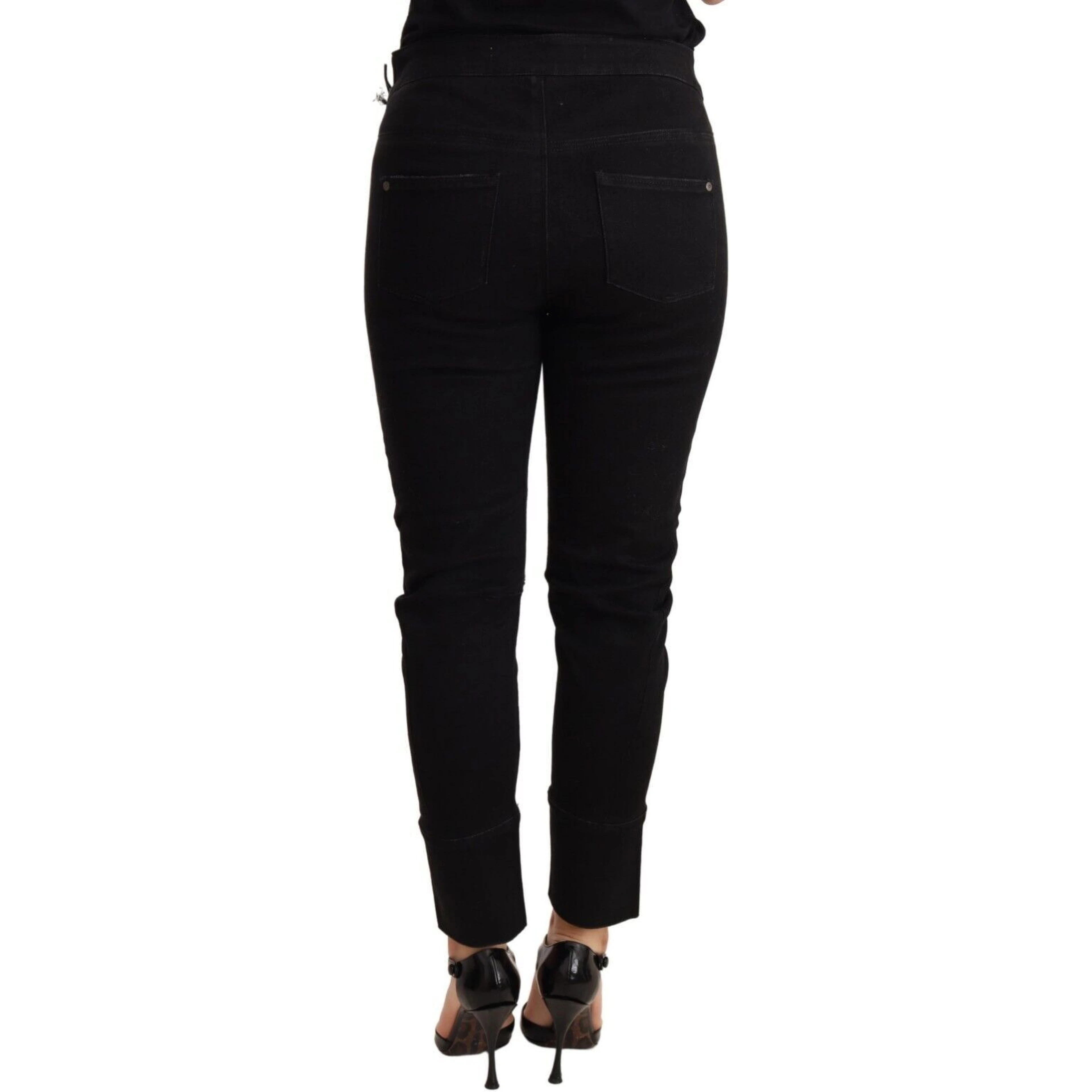 Black Low Waist Skinny Slim Trouser Cotton Jeans
