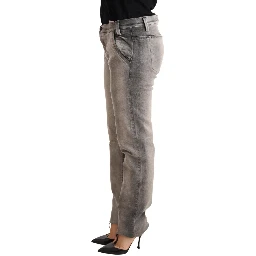 Gray Washed Low Waist Skinny Trouser Cotton Jeans