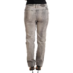Gray Washed Low Waist Skinny Trouser Cotton Jeans