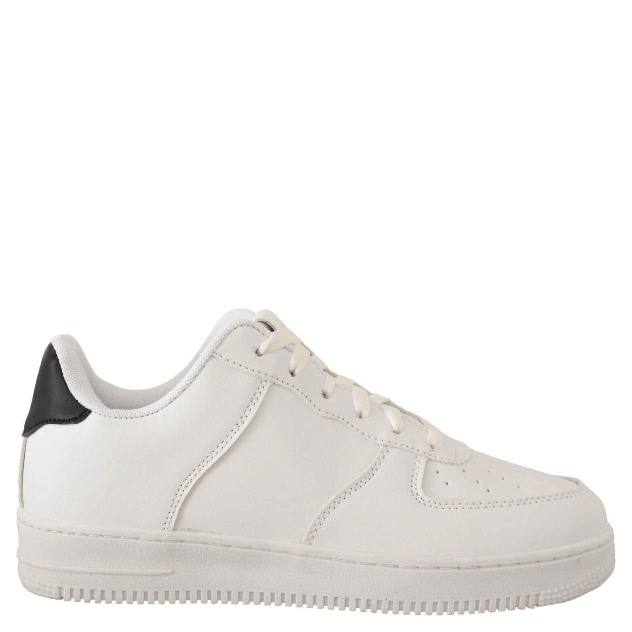 White Leather Perforated Lace Up Sneakers Casual Men Shoes