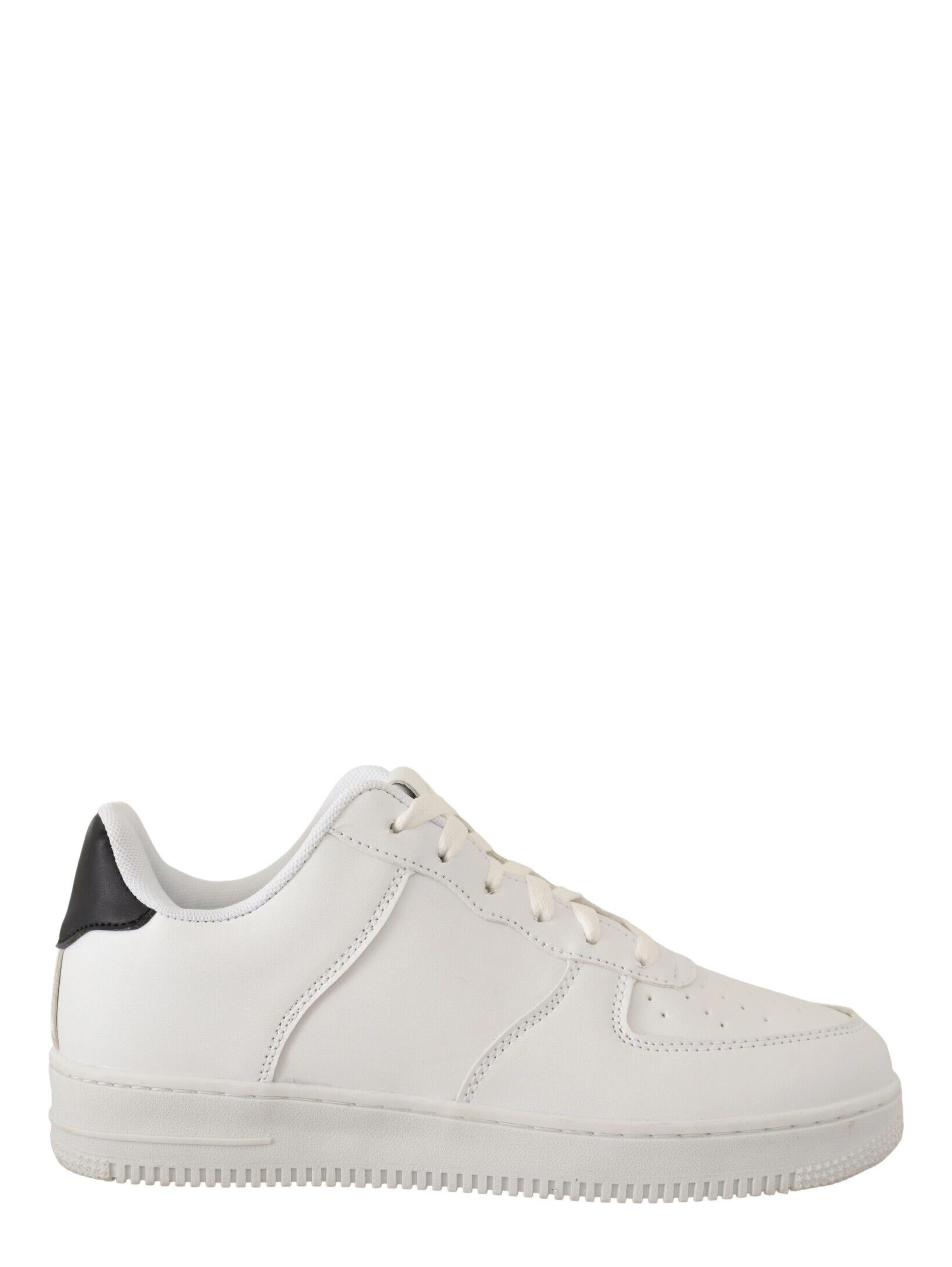 White Leather Perforated Lace Up Sneakers Casual Men Shoes