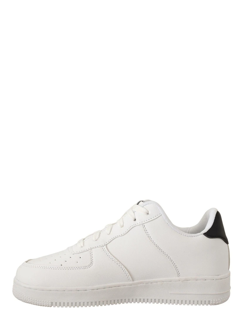 White Leather Perforated Lace Up Sneakers Casual Men Shoes
