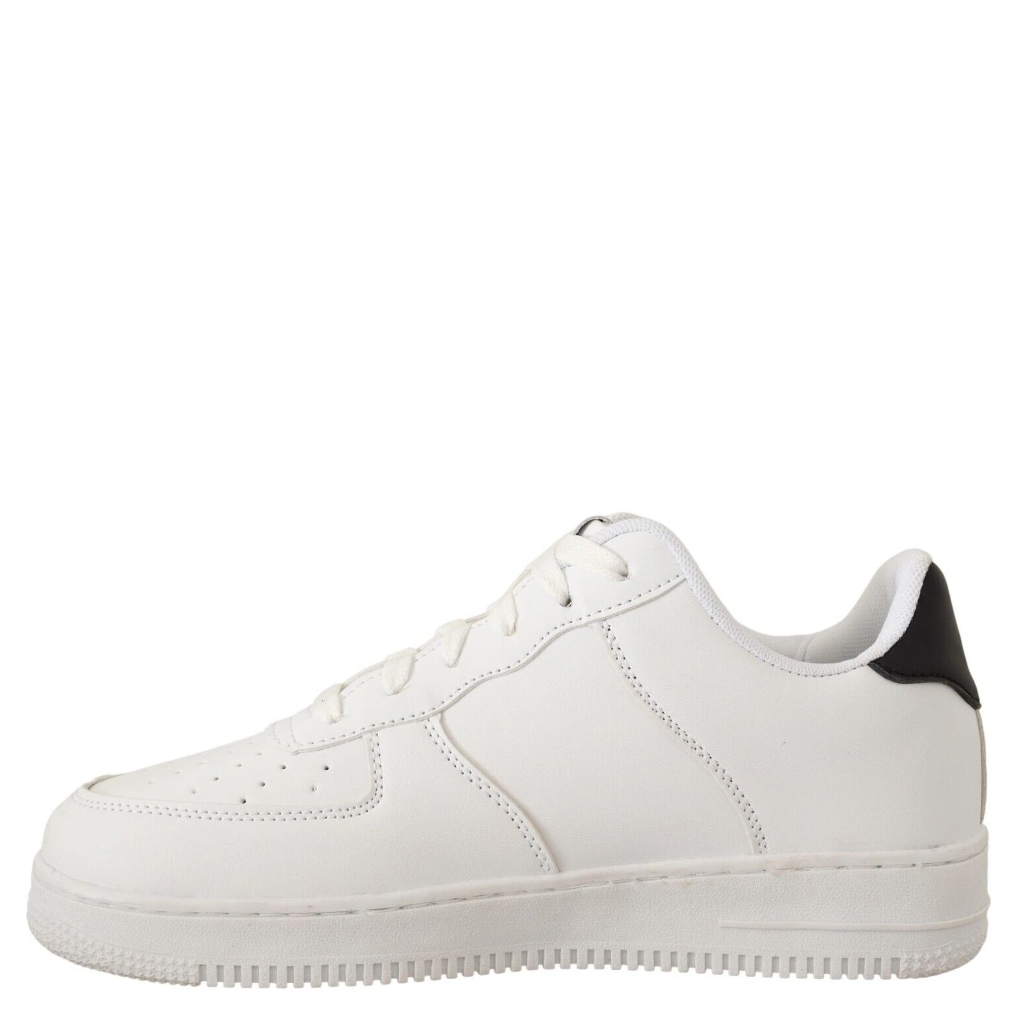White Leather Perforated Lace Up Sneakers Casual Men Shoes