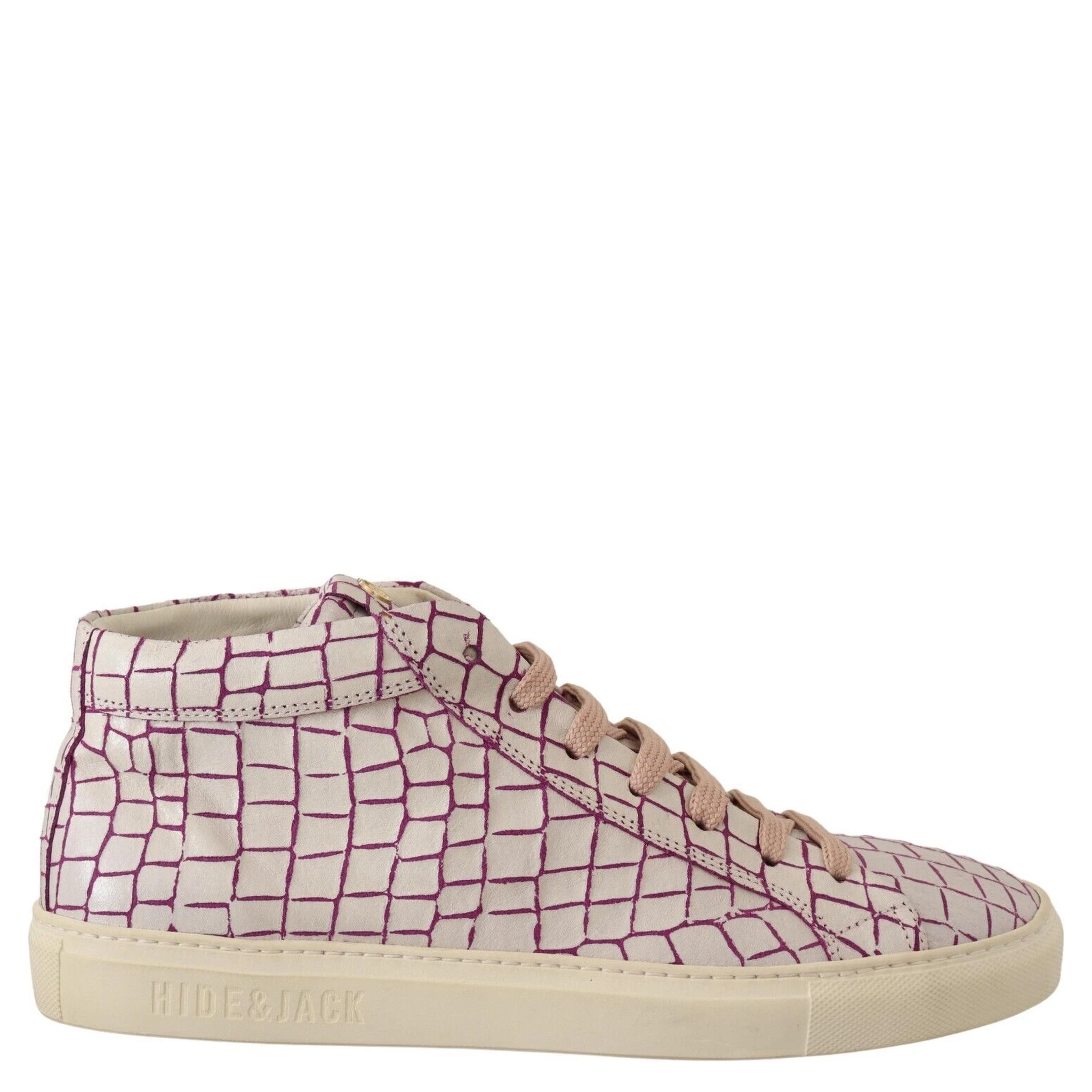 White Bordeaux Leather Casual Lace Up Sneakers Shoes