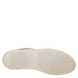 White Bordeaux Leather Casual Lace Up Sneakers Shoes