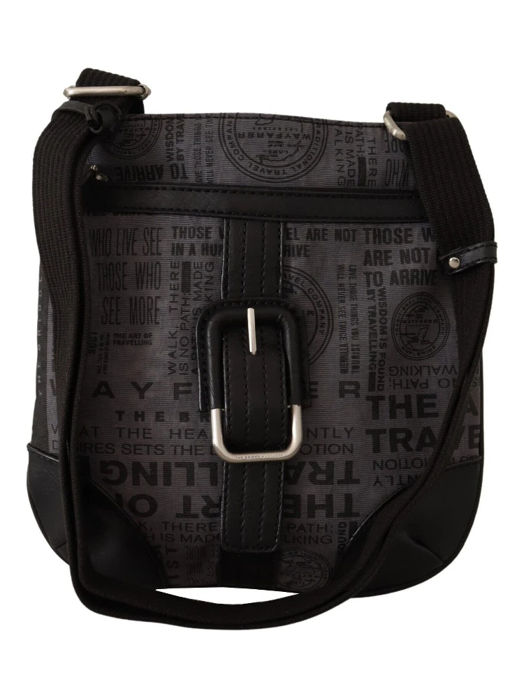 Gray Printed Logo Shoulder Crossbody Purse Bag