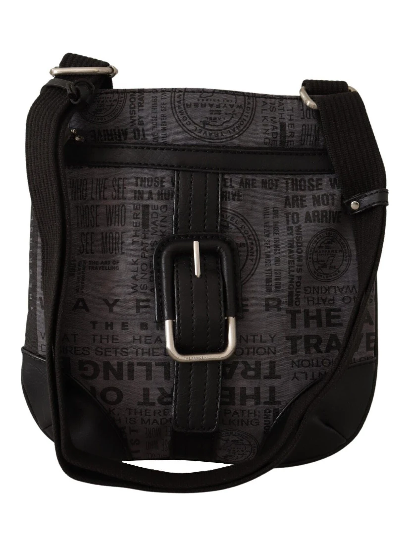 Gray Printed Logo Shoulder Crossbody Purse Bag