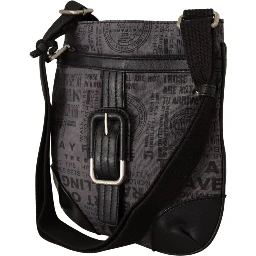 Gray Printed Logo Shoulder Crossbody Purse Bag