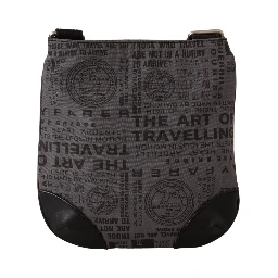 Gray Printed Logo Shoulder Crossbody Purse Bag