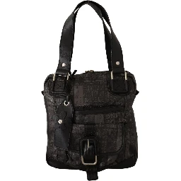 Black Printed Logo Shoulder Handbag Purse Bag