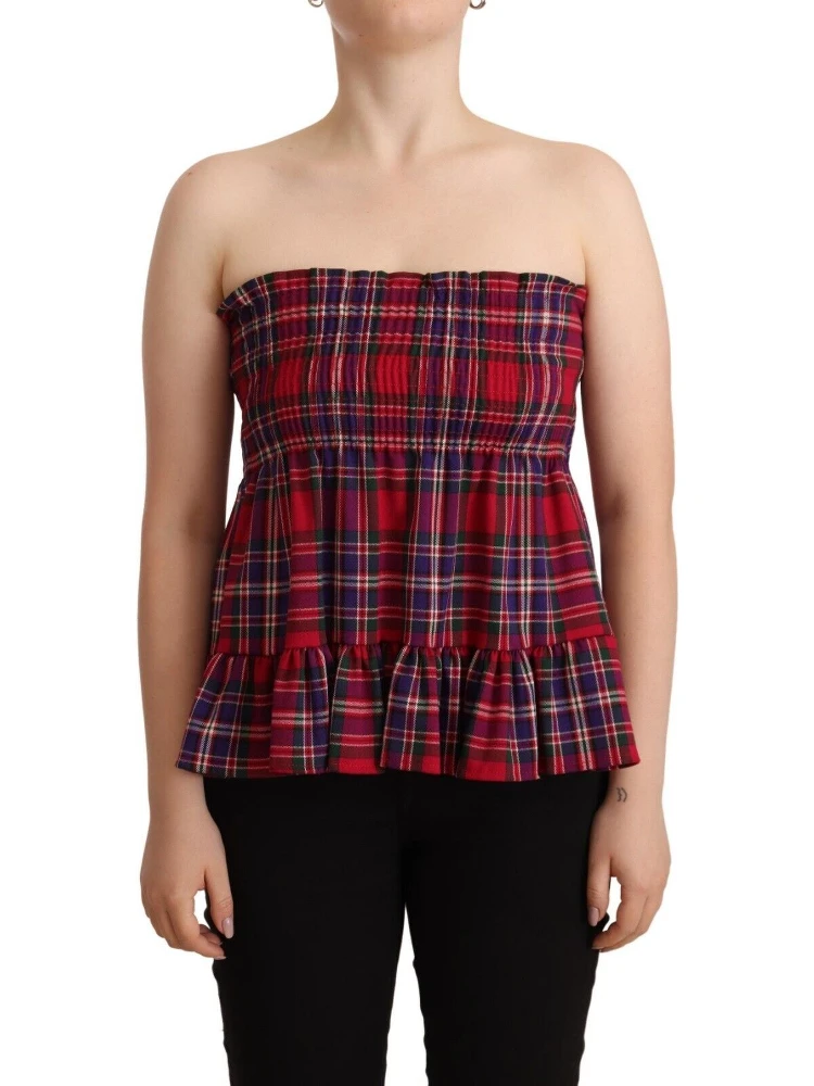 Multicolor Chekered Sleevelesss Tank Top