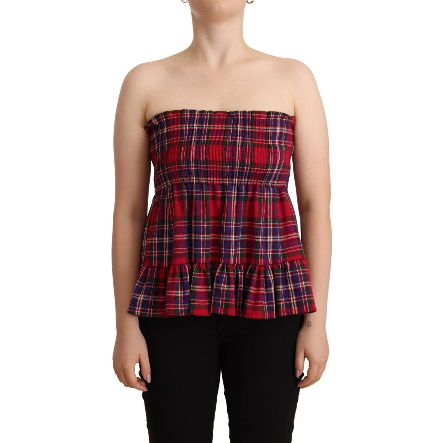 Multicolor Chekered Sleevelesss Tank Top