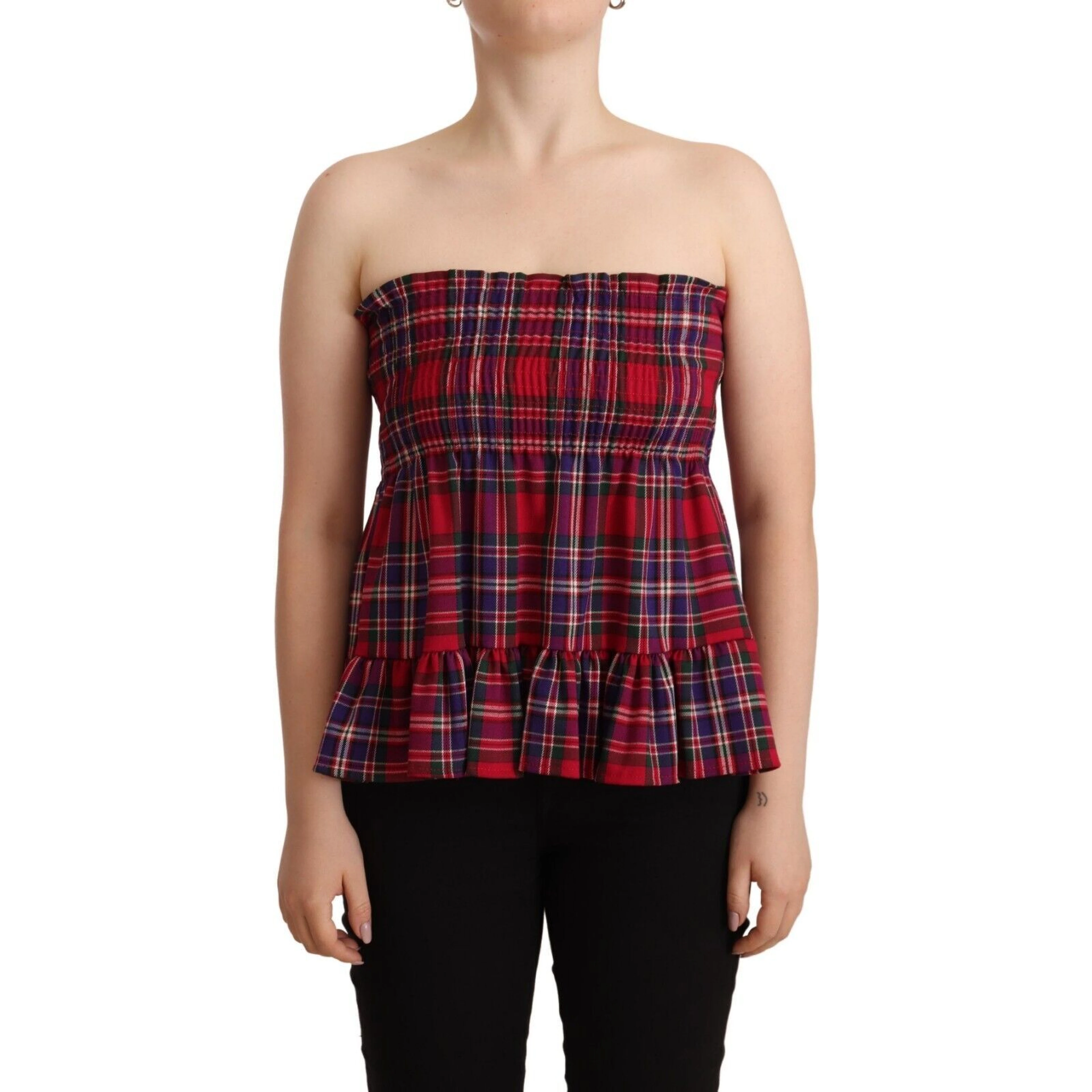 Multicolor Chekered Sleevelesss Tank Top