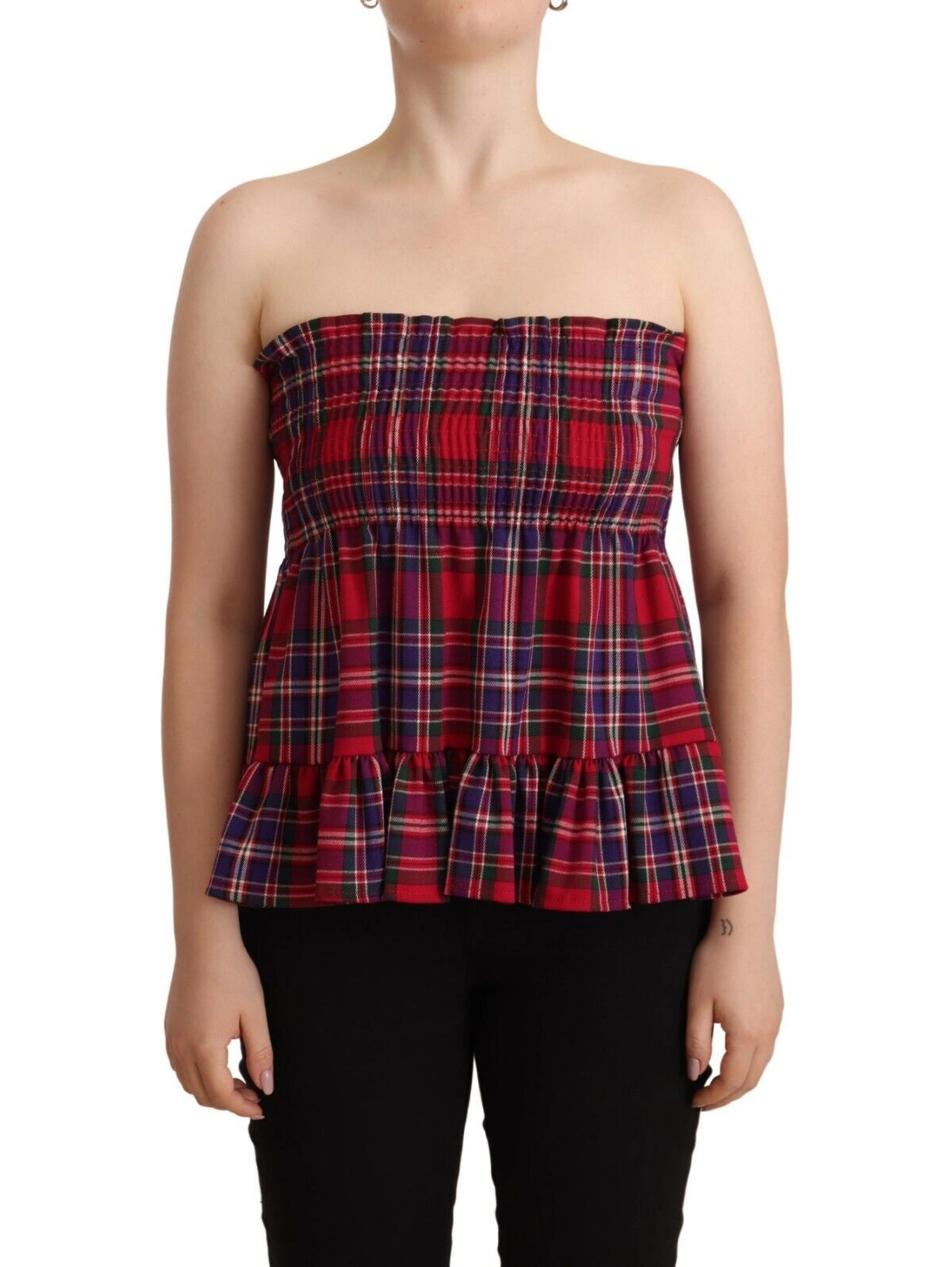 Multicolor Chekered Sleevelesss Tank Top