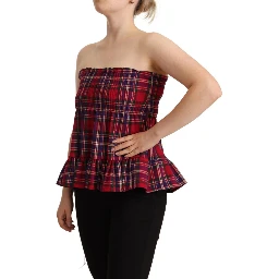 Multicolor Chekered Sleevelesss Tank Top