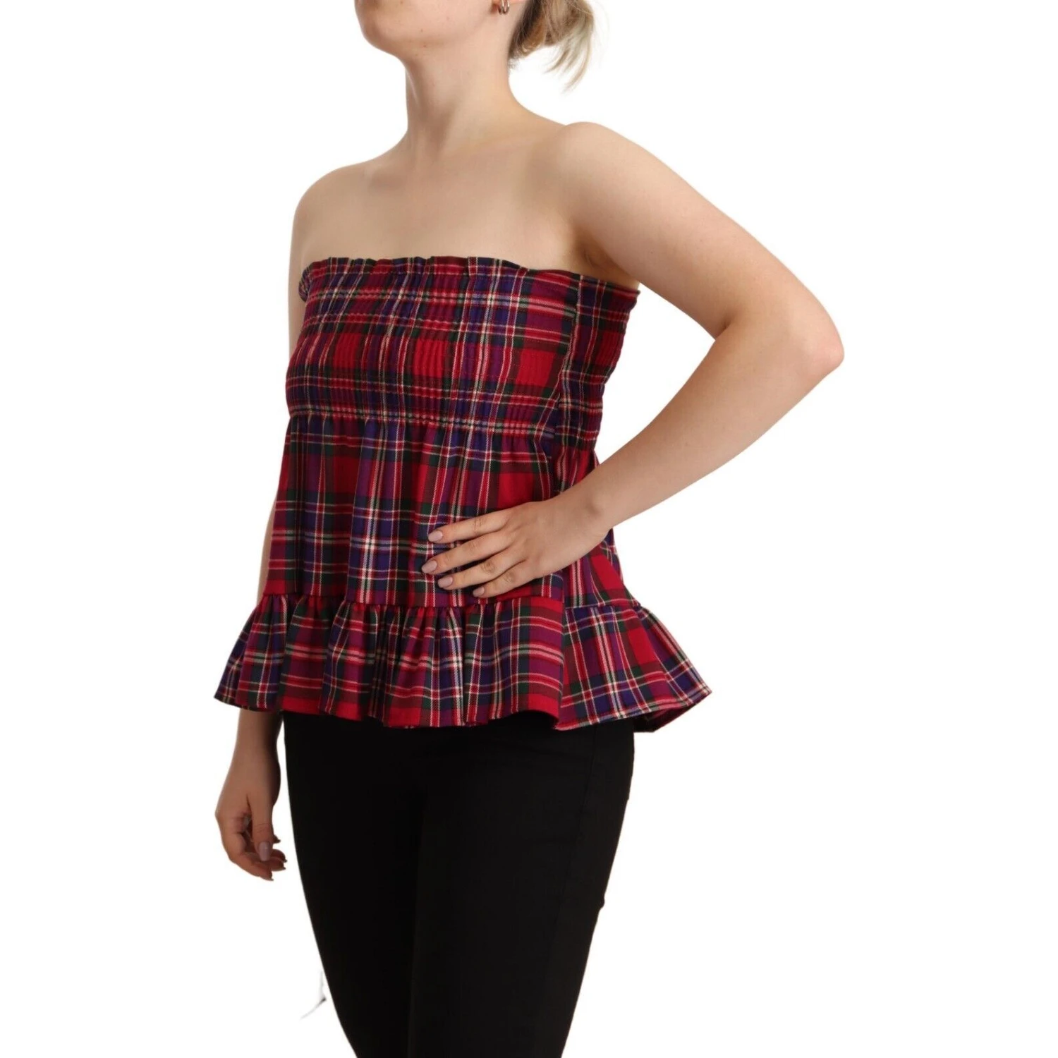 Multicolor Chekered Sleevelesss Tank Top