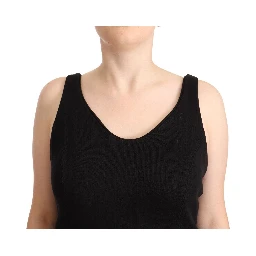 Black Cotton Sleevelesss Tank Casual Top