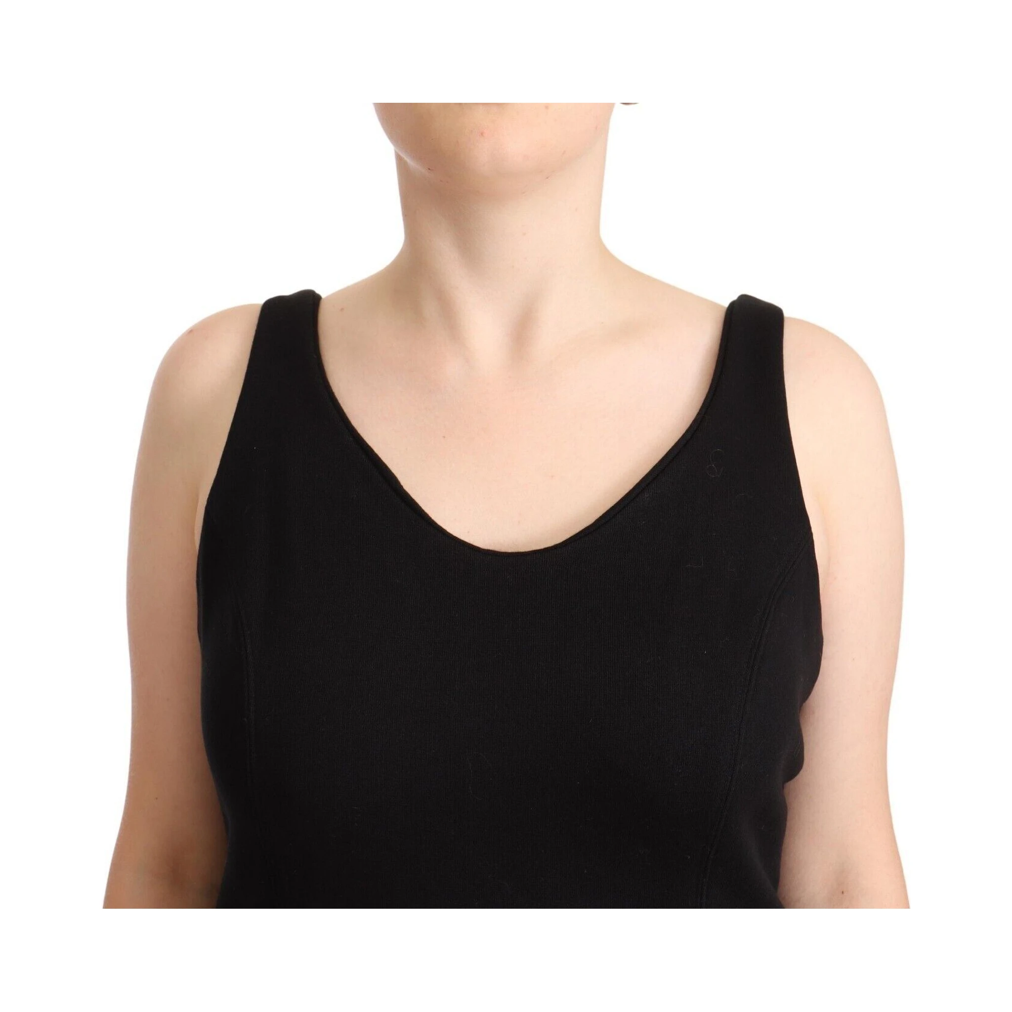 Black Cotton Sleevelesss Tank Casual Top