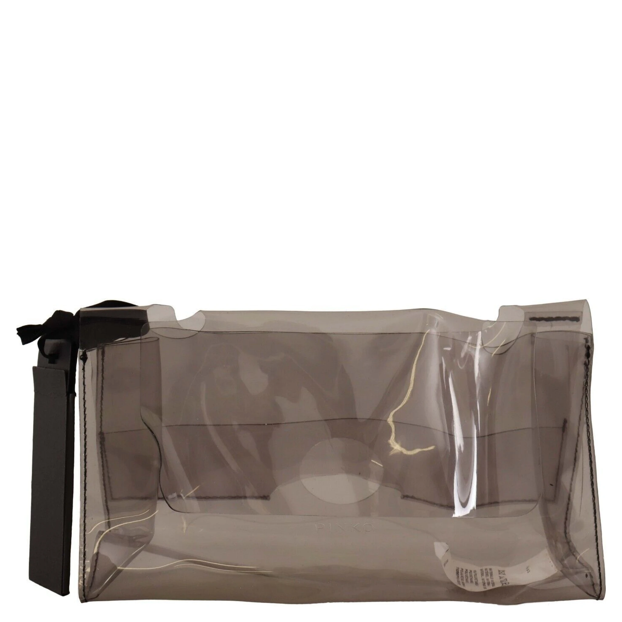 Black Clear Plastic Transparent Pouch Purse Clutch Bag
