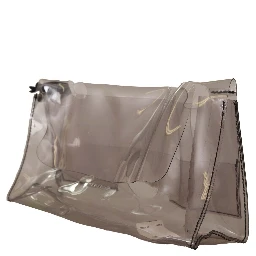 Black Clear Plastic Transparent Pouch Purse Clutch Bag