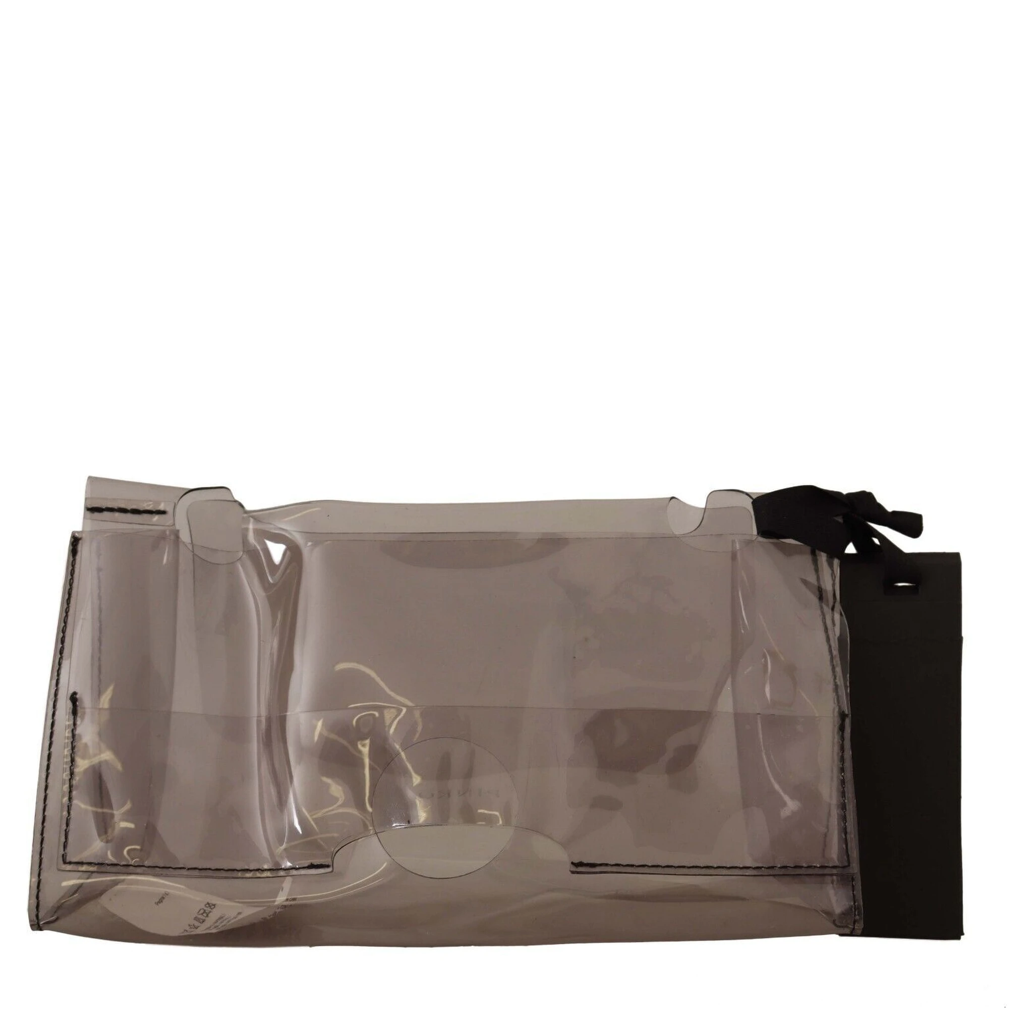 Black Clear Plastic Transparent Pouch Purse Clutch Bag
