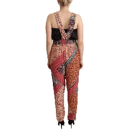 Multicolor Viscose Floral Print Women Jumpsuit Dress