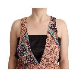 Multicolor Viscose Floral Print Women Jumpsuit Dress