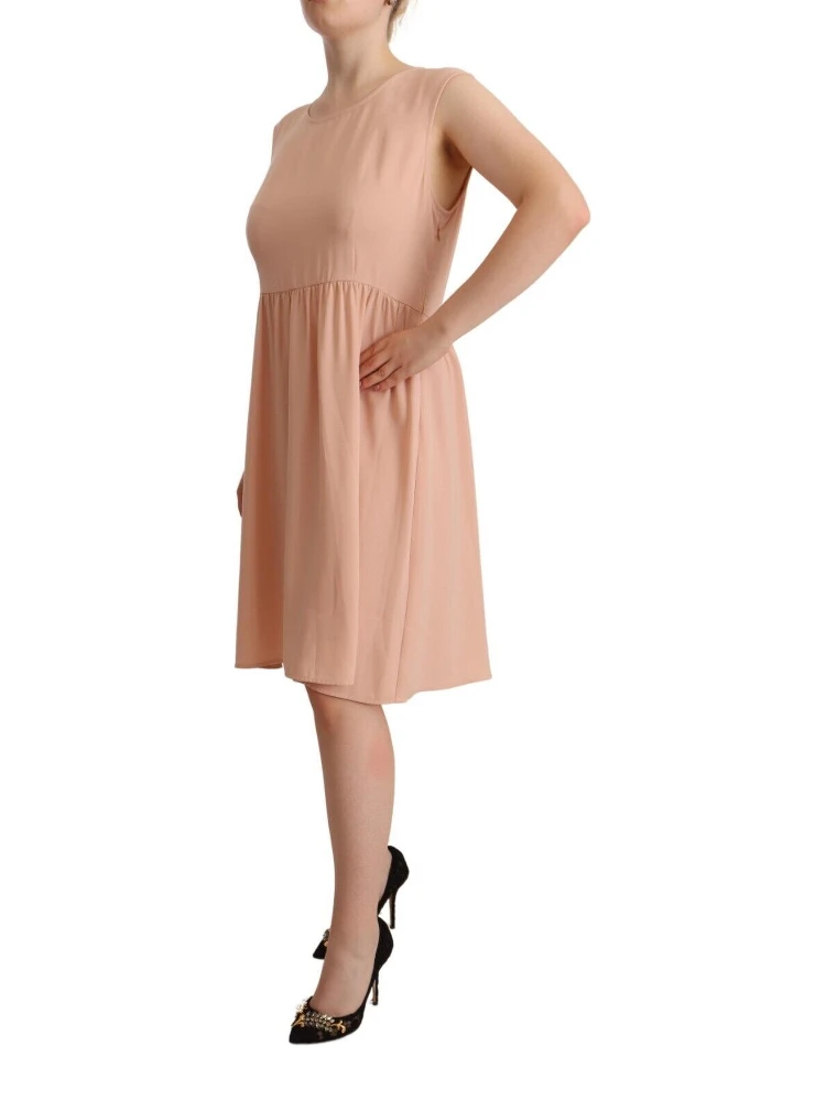 Beige Polyester Sleeveless Shift Knee Length Dress alternative