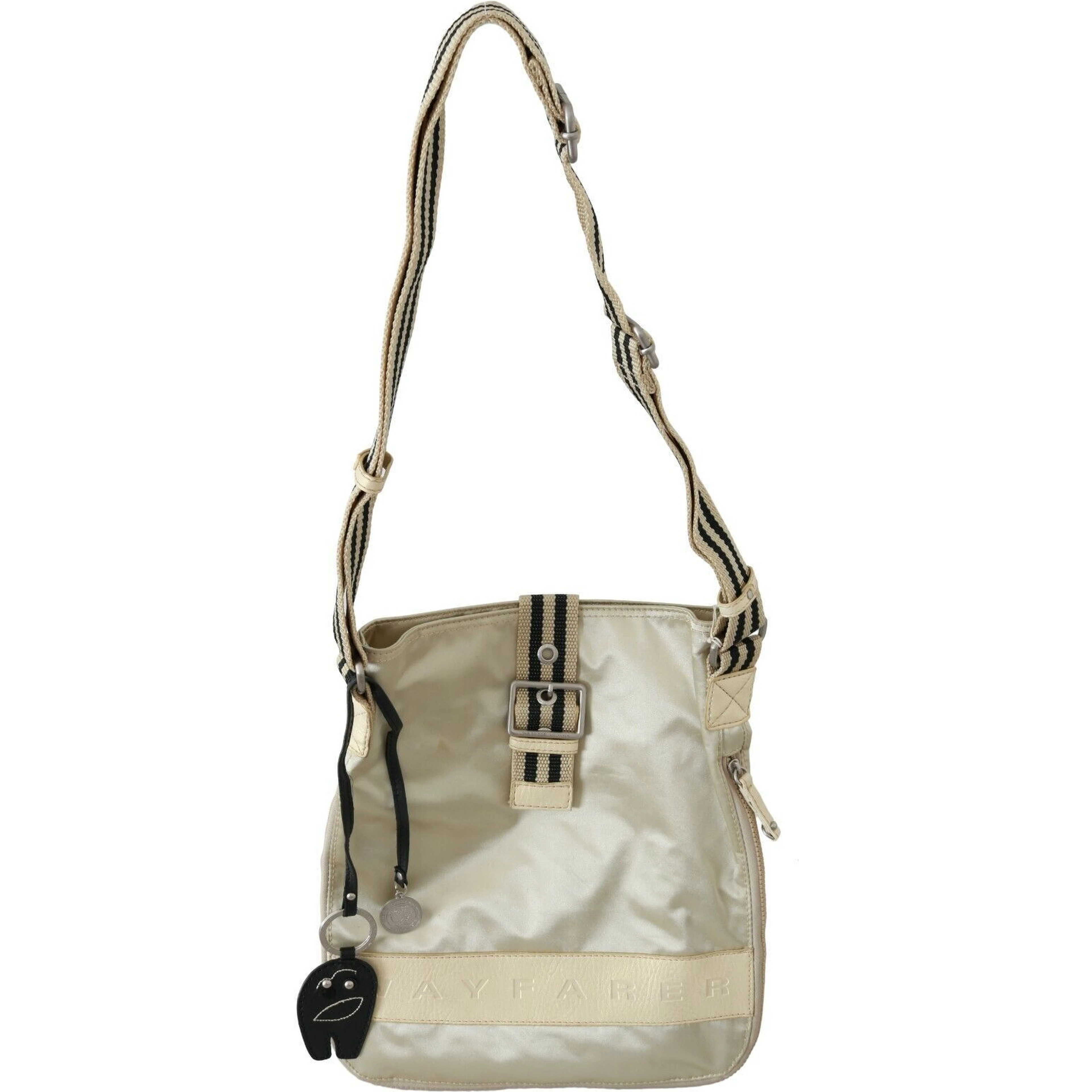 Beige Handbag Shoulder Tote Fabric Purse