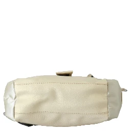 Beige Handbag Shoulder Tote Fabric Purse