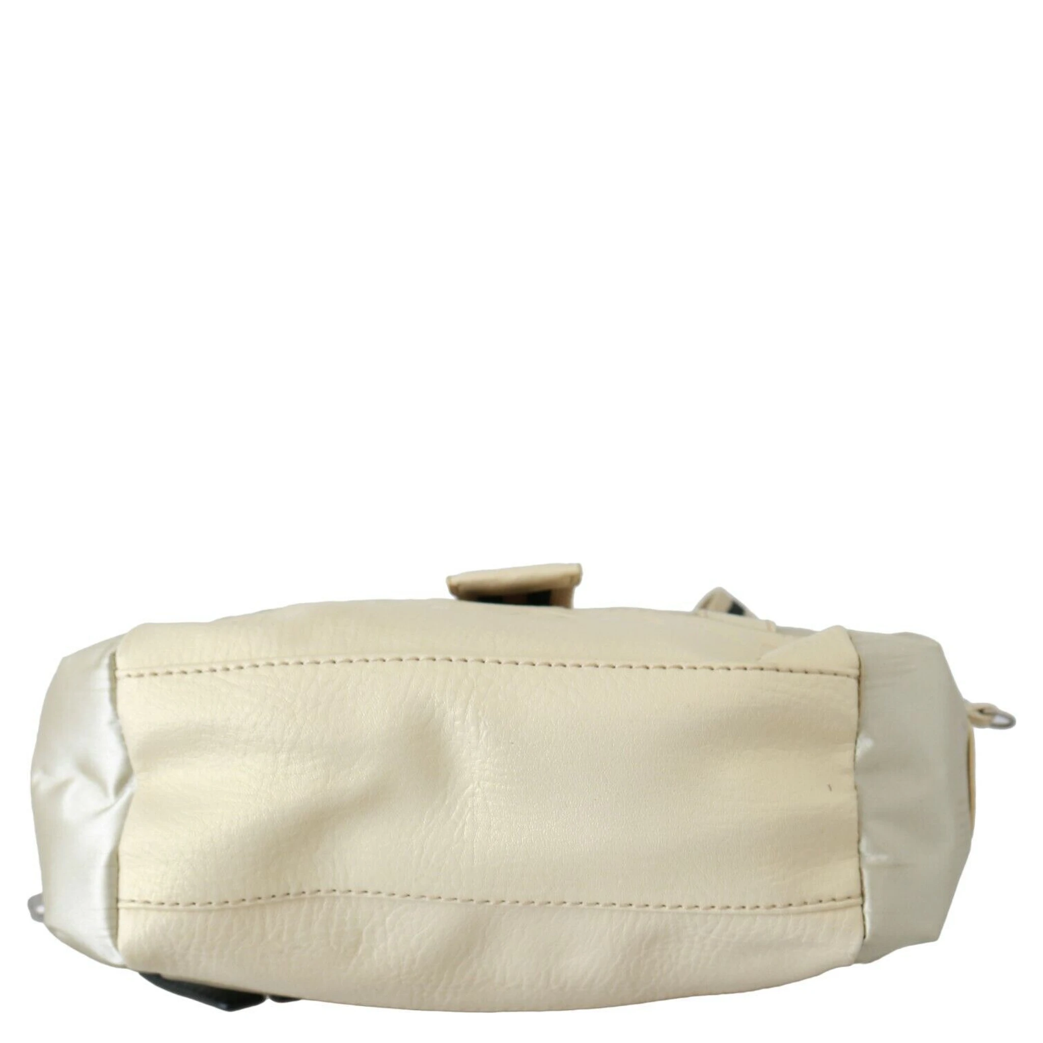 Beige Handbag Shoulder Tote Fabric Purse