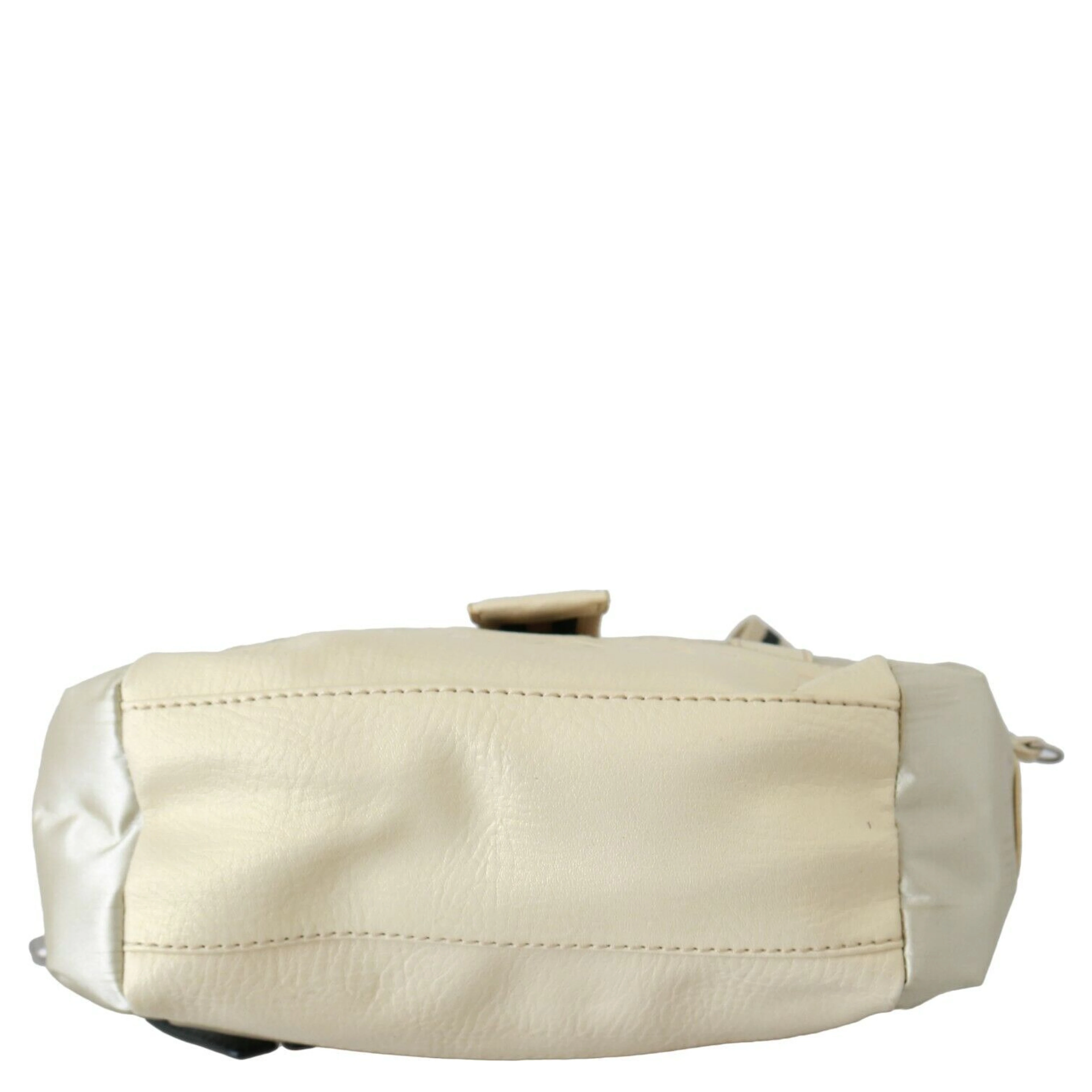 Beige Handbag Shoulder Tote Fabric Purse