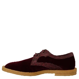 Bordeaux Velvet Exotic Leather Shoes