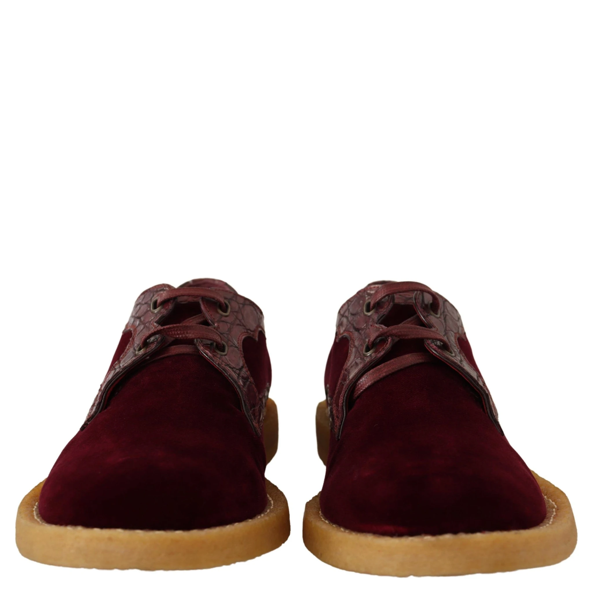 Bordeaux Velvet Exotic Leather Shoes
