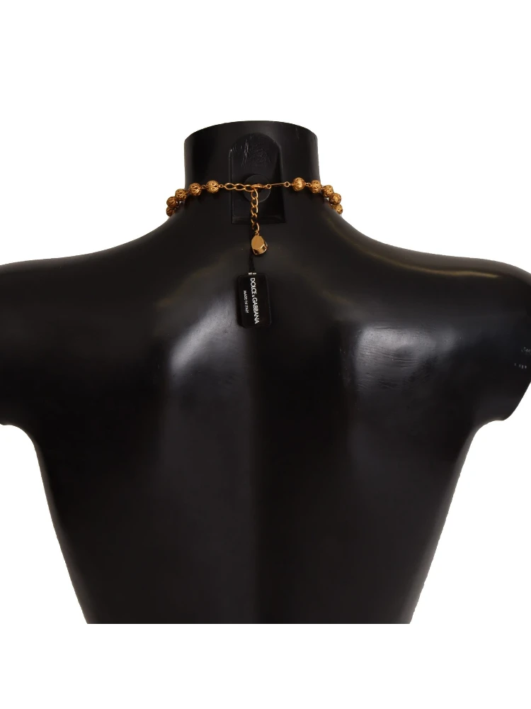 Gold Brass Carretto Sicily Statement Crystal Chain Necklace alternative