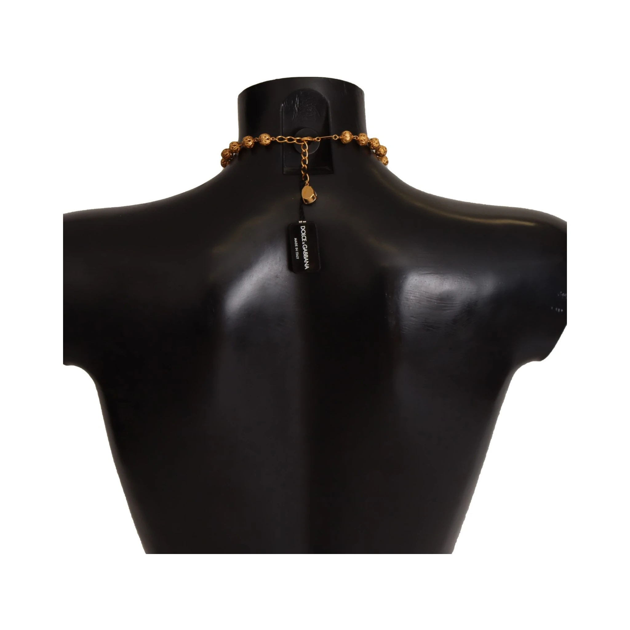 Gold Brass Carretto Sicily Statement Crystal Chain Necklace