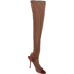 Pink Tulle Stretch Ankle Strap Sandals Shoes