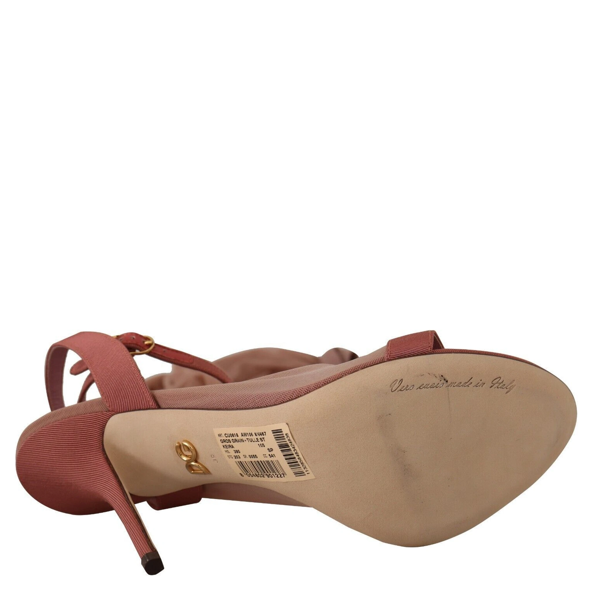 Pink Tulle Stretch Ankle Strap Sandals Shoes