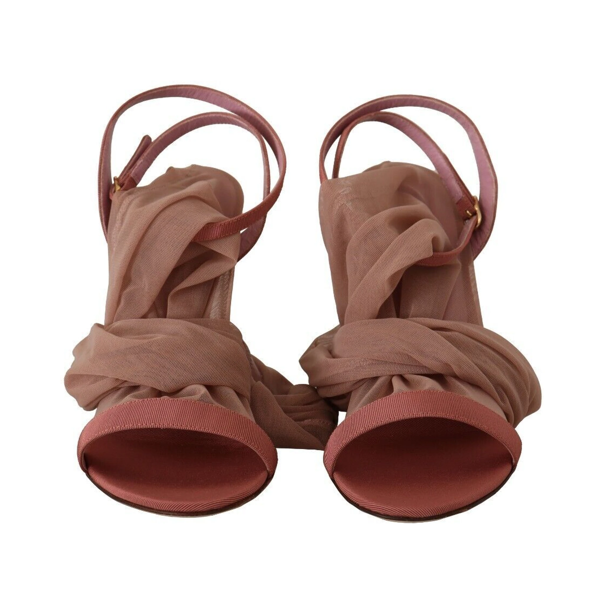 Pink Tulle Stretch Ankle Strap Sandals Shoes