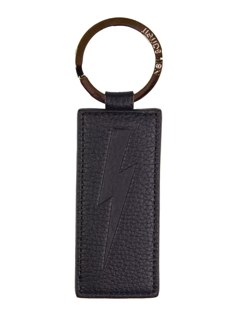 Blue Leather Keychain