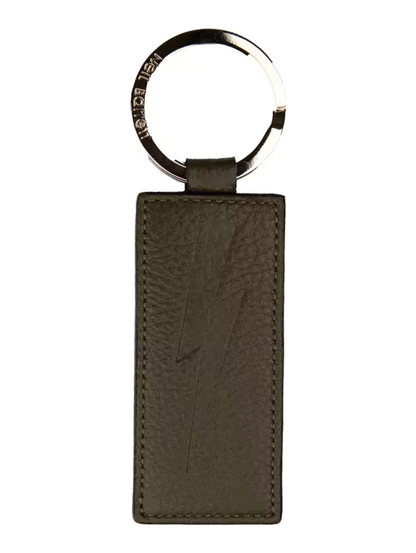 Green Leather Keychain